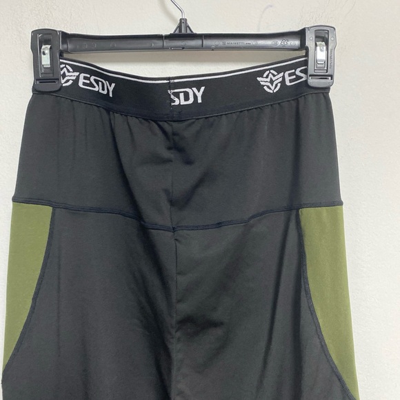 Edsy Mens Compression Pants Black/Green Size Medium - Picture 6 of 6